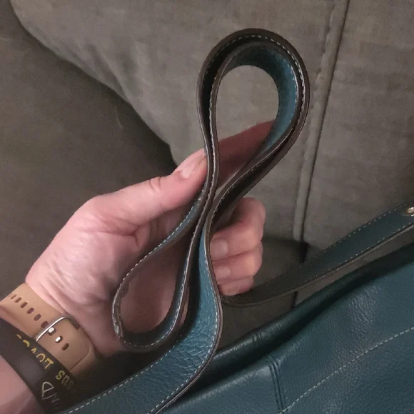 Coach Rare Teal Leather Shoulder Bag - Picture 10 of 12